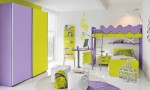 Warm Children Room Ideas Purple and Yellow Bright