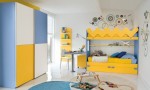 Warm Children Room Ideas Blue and Yellow Bed