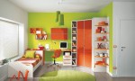 Warm Children Room Ideas Green Orange Cupboard